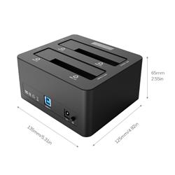 Station d'accueil de disque dur externe double baie SATA vers USB 3.0 ORICO 6629US3-C