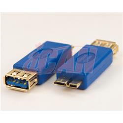 iCAN Micro B Male USB 3.0 to Type-A Female, 5Gbps, Black