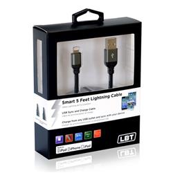 LBT Câble tricoté USB Lightning de 5 pi approuvé Apple avec Smart