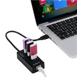 Orico Concentrateur USB 3.0 à 3 ports avec port RL Gigabit RJ45