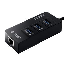 Orico Concentrateur USB 3.0 à 3 ports avec port RL Gigabit RJ45