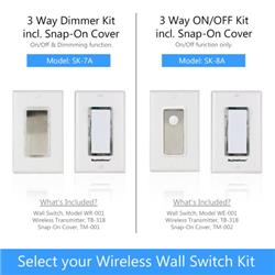 SKYLINK Wireless 3-Way On/Off/Dimmer Kit with Snap-on Cover (SK-7A)