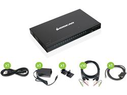 IOGEAR 16-PORT USB HDMI KVMP SWITCH WITH 16 USB CABLE KVM SET (TAA)
