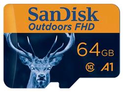 Sandisk WESTERN DIGITAL SANDISK OUTDOORS 64GB FHD MICROSDXC UHS-I CARD