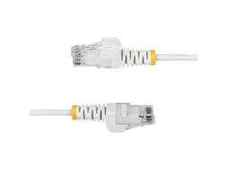 5ft White Slim CAT6 Ethernet Cable, Snagless, 100W PoE, UTP, LSZH, 28A
