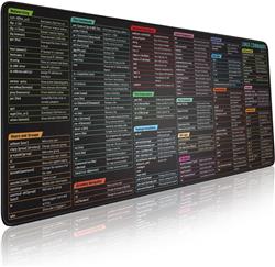 Linux Commands Line Mouse pad - Extended Large XL Cheat Sheet Mousepad