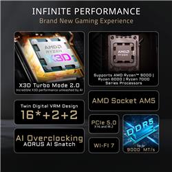 GIGABYTE X870E AERO X3D DARK WOOD AMD AM5 ATX Carte mère