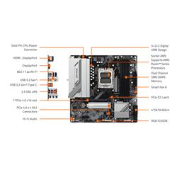 GIGABYTE B650M GAMING PLUS WIFI AM5 LGA 1718 AMD B650 M-ATX, DDR5