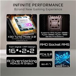 GIGABYTE X870E AERO X3D WOOD AMD AM5 LGA 1718 Motherboard