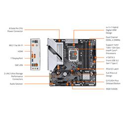 Carte mère GIGABYTE B760M GAMING PLUS WIFI DDR4 LGA 1700 Intel B760(Open Box)