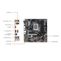 GIGABYTE B760M DS3H WF6E GEN5 Intel LGA 1700 Micro ATXCarte mère