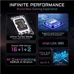 GIGABYTE Z890 AORUS ELITE WIFI7 PLUS Intel LGA 1851 ATXMotherboard