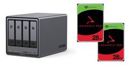 UGREEN DXP4800 Plus 4-Bay NAS (Diskless) + 2x Seagate IronWolf Pro 28TB 512MB Cache Internal Desktop HDD SATA