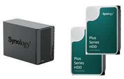 Synology DS225+ DiskStation 2-Bay NAS (Diskless) + 2x Synology Plus 4TB Hard Drive - 3.5" Internal - SATA (SATA/600) - 5400rpm 