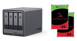 UGREEN DXP4800 Plus 4-Bay NAS (Diskless) + 2x Seagate IronWolf Pro 24TB SATA 3.5 Hard Drive (ST24000NT002)