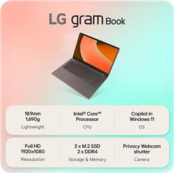 LG Gram Book 15.6" Intel i5-1334U 16GB 512GB Win11H(Open Box)