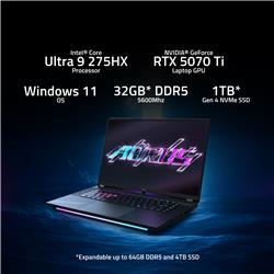 Gigabyte AORUS MASTER 16 Ultra 9-275HX RTX 5070 Ti 32Go 1To SSD WIN11H