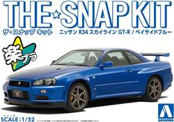 Aoshima 1/32 SNAP KIT #11-A Nissan R34 Skyline GT-R (Bayside Blue)