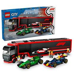 LEGO City F1 Truck with RB20 & AMR24 F1 Cars Toy Racing Transporter Set