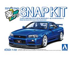 Aoshima 1/32 SNAP KIT Nissan R34 Skyline GT-R Custom Wheel (Blue)