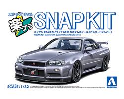 Aoshima SNAP KIT Nissan R34 Skyline GT-R Custom Wheel Athlete Silver