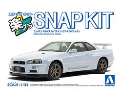 Aoshima 1/32 SNAP KIT #12-WH Nissan R34 Skyline GT-R (White) Model Kit