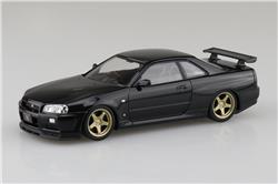Aoshima 1/32 SNAP KIT Nissan R34 Skyline GT-R Custom Wheel Black Peal