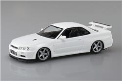 Aoshima 1/32 SNAP KIT Nissan R34 Skyline GT-R Custom Wheel White Pearl