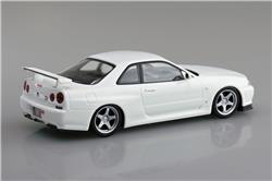 Aoshima 1/32 SNAP KIT Nissan R34 Skyline GT-R Custom Wheel White Pearl