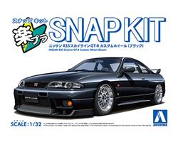 Aoshima 1/32 SNAP KIT Nissan R33 Skyline GT-R Custom Wheel (Black)