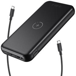 Choetech 10000mAH Wireless QC & PD 18W Power Bank, 50cm C to C Cable