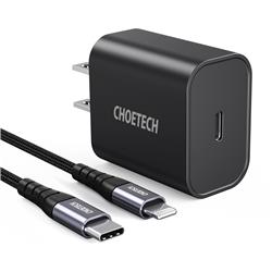Choetech 18W USB-C PD Wall Charger, 1.2m Cable