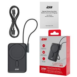 Batterie externe numérique LED magnétique 10 000 mAh avec câble Type-C PD20W