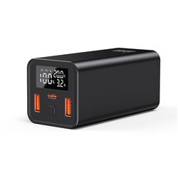 iCAN F20-65W Power Bank,20000mAh Laptop Portable,3 Outputs, LED Display, Black