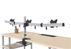 iCAN Aluminum Triple Monitor Mount With Clamp | Fit 17"-27" |