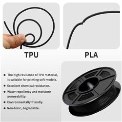 Sunlu 1,75 mm, 0,5 kg/bobine, filament flexible TPU (noir)