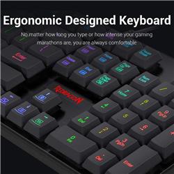 Redragon S107 3-in-1 Combo, 104 Key Gaming Keyboard, Black with Red