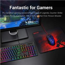 Redragon S107 3-in-1 Combo, 104 Key Gaming Keyboard, Black with Red