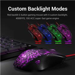 Redragon S107 3-in-1 Combo, 104 Key Gaming Keyboard, Black with Red