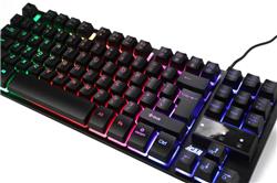 iCAN 87 Key Rainbow Backlit Gaming Keyboard with 6 Anti-ghosting Keys(Open Box)