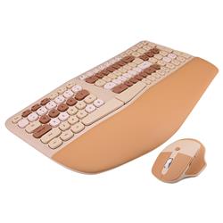 MOFii NOMI 2.4G Wireless Ergonomic Office Keyboard and  Mouse Combo Multicolor Brown(Open Box)