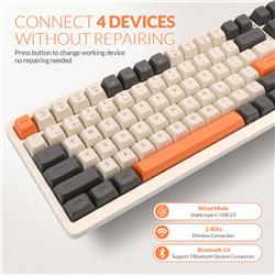 RII RK909 Tri-mode LED Backlit Mechanical Gaming Keyboard Red Switch(Open Box)