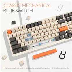 RII RK909 Tri-mode LED Backlit Mechanical Gaming Keyboard Red Switch(Open Box)