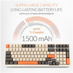 RII RK909 Tri-mode LED Backlit Mechanical Gaming Keyboard Red Switch(Open Box)