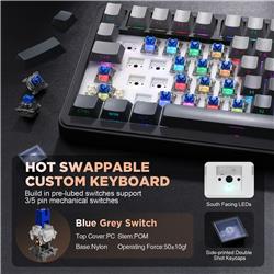 Yunzii B75 Wired RGB Black Gaming Keyboard Pre-lubed Tactile Switch(Open Box)