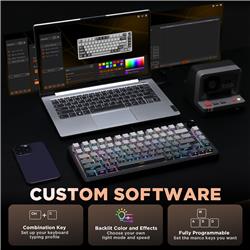 Yunzii B75 Wired RGB Black Gaming Keyboard Pre-lubed Tactile Switch(Open Box)
