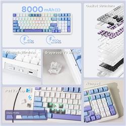 Aula F99 Tri-Mode RGB Mechanical Keyboard, Gasket Structure(Open Box)