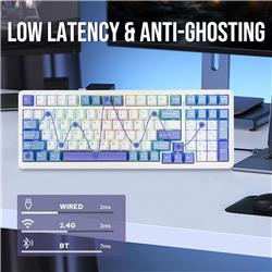 Aula F99 Tri-Mode RGB Mechanical Keyboard, Gasket Structure(Open Box)