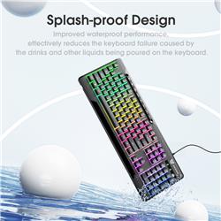 ONIKUMA G32 Matte Black Wired Gaming Keyboard RGB Backlit
