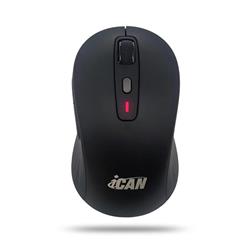 iCAN Black 2.4G/Bluetooth Wireless Office Mouse, 1600 DPI, 6 Buttons